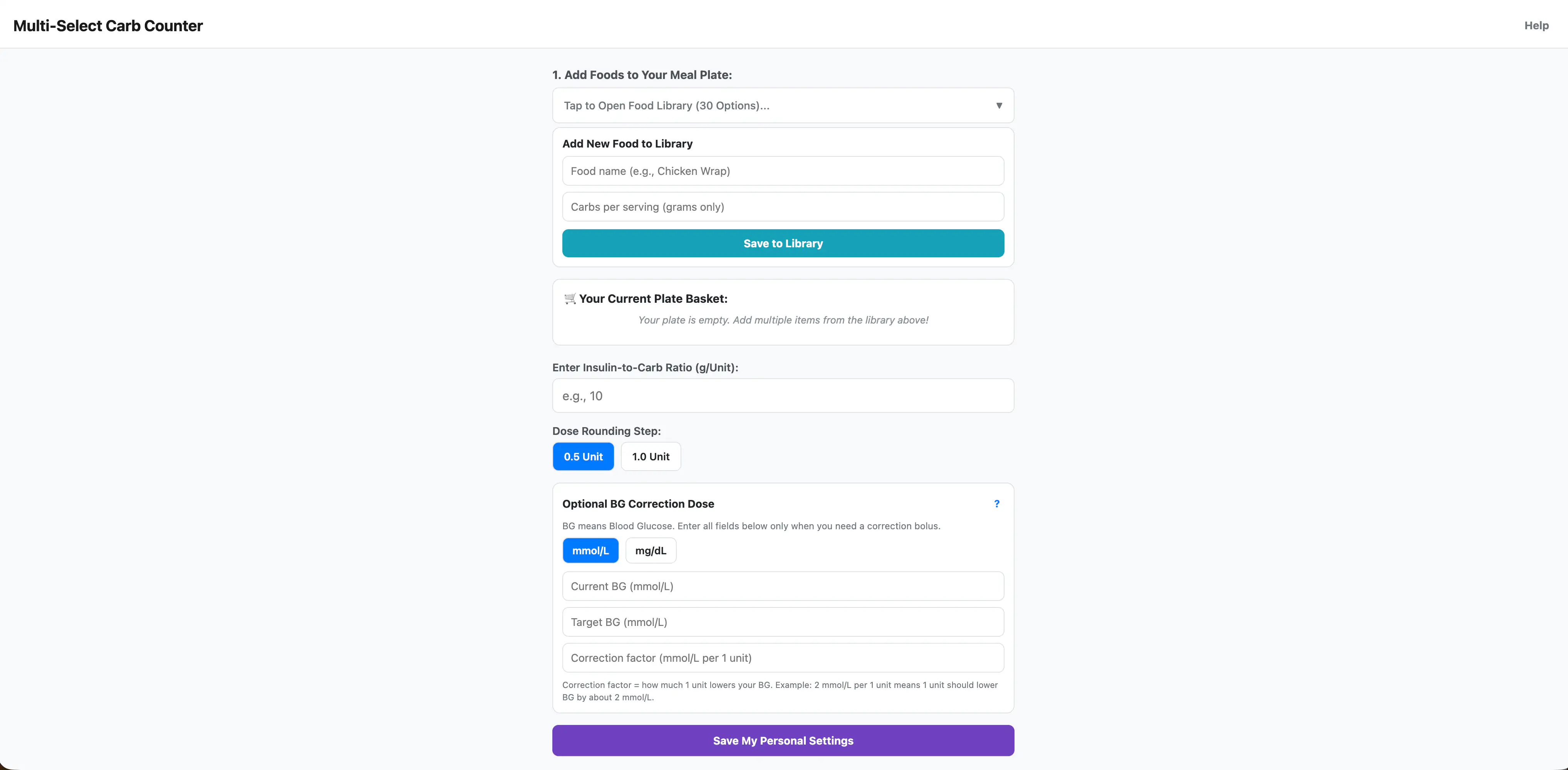 BolusEngine app screenshot